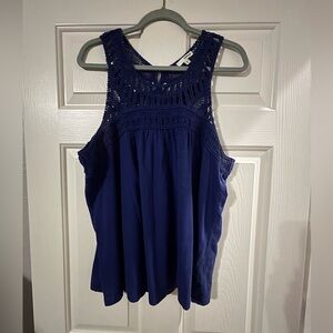 Sonoma Navy Crochet Tank Top